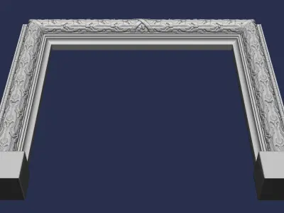 Oak Leaves Fireplace Mantel 3D model