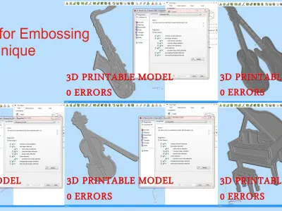 Five Models for Embossing Hot Foil Technique for CNC 3D Router 3D print model
