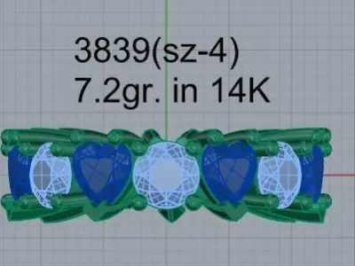 Heart Round Cut Eternity Band 3839 3D print model