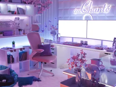 Streaming Room or Gaming Setup 3D model