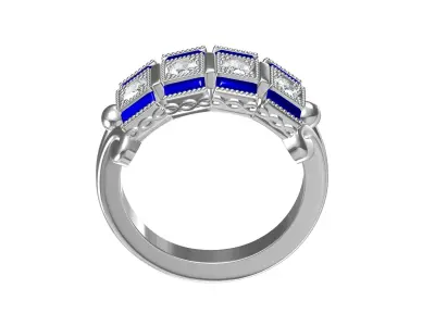 ArtDeco Ring 3D print model 3D print model