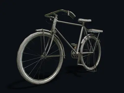 Classic Red Bicycle PBR Low-poly 3D model