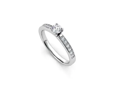 ZDR028 solitaire diamond ring gold 3D print model