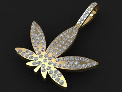 Pendant  Marijuana  3D print model