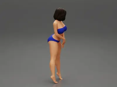 sexy girl in bikini standing 3D print model