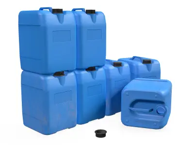 Canister Blue Clean and Dirty Low-poly 3D model