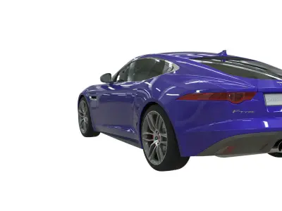 Realistic Car 2019 Jaguar TypeF with Interior Rigged PBR Vehicle Low-poly 3D model