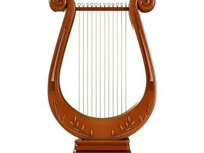 Wooden Lyre 3D model