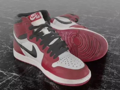 NIKE AIR JORDAN 1 HIGH OG LOST FOUND 3D SHOES Low-poly 3D model