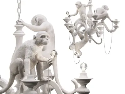 The Monkey Chandelier Low and High poly 3D model
