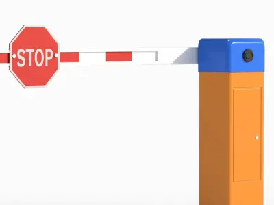 Car Barrier Gate Low-poly 3D model