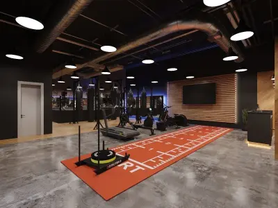 Modern gym design Free 3D model