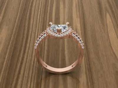 Diamond Jewelry Ring 3D print model 9