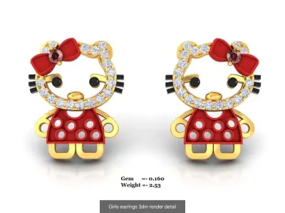 5  Women Special earrings 3dm render detail  3D Model Pack