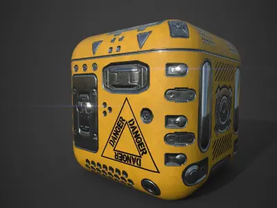 Sci-Fi Box Game Ready Free low-poly 3D model