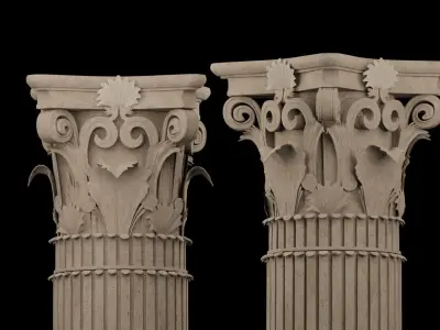 Corinthian column Low-poly 3D model