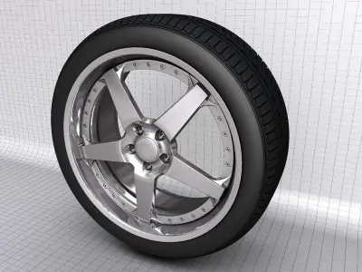 Six Tyre wheel 3D model 3D model