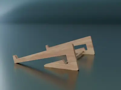 Wooden Laptop Stand 3D Model Low-poly 3D model