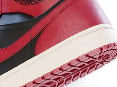 Nike Air Jordan 1 Mid Banned  3D model