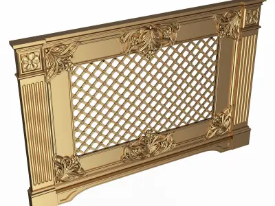 Radiator Cover Decorative Screening Grille Panel 017 Low-poly 3D model
