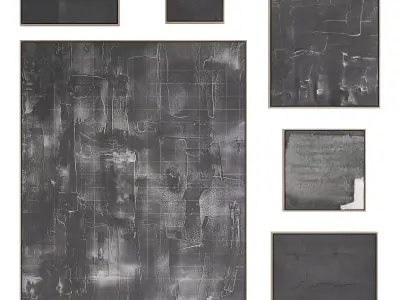 Abstract Painting Frame Set 09 3D model