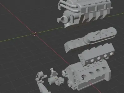 Supercharged LS454 engine 3D print model