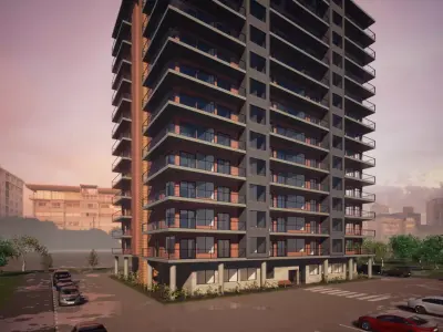 Mid-Rise Modern Apartment Revit and Twinmotion 3D model