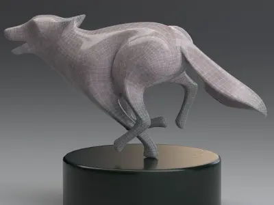 Twilight fox sculpture printable 3D model 3D model