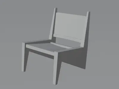 Garden Chair Low-poly 3D model