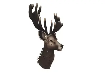 Deer Head Wall Mount 3D Model 3D print model