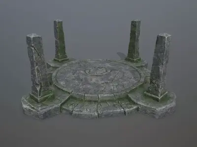 Ruin Gate Low-poly 3D model purchase