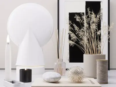 Decorative set with lamp 3D model