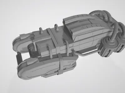 Futuristic car in retro style 3D print model 3D print model