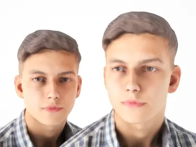 Young man on a skate 19 Low-poly 3D model