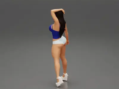 Beautiful Sexy Young Woman Wearing Short 3D print model