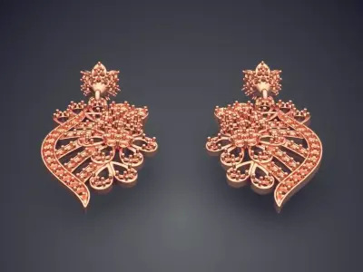 Very Detailed Luxury Earrings PE23 3D print model