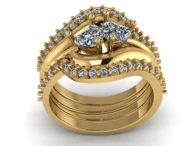 Luxury Engagement Diamond Ring 3d Printable Model 3D print model