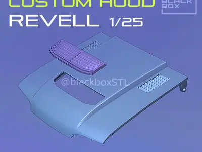 CUSTOM HOOD FOR 90 MUSTANG REVELL 1-25TH MODELKIT 3D print model
