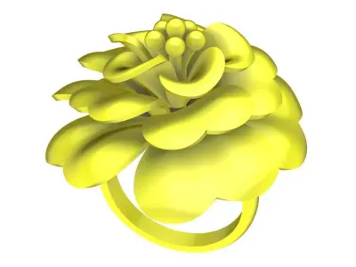 Luxury Layered Flower Ring 3D Model for Jewelry 4432 3D print model