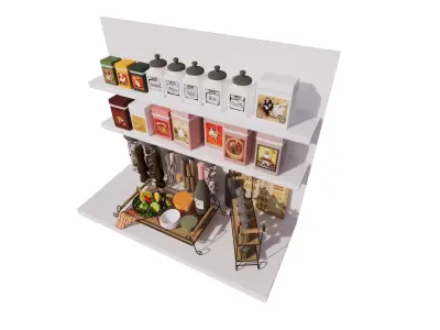 3D Interior Kitchen  Low-poly 3D model