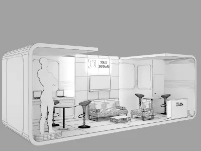  Booth Exhibition Stand a43 3D model