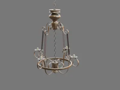Antique Chandelier Low-poly 3D model