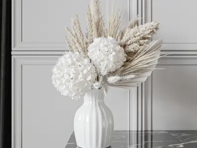 Flower Set01 - Hydrangea collection 9 in 1 3D model