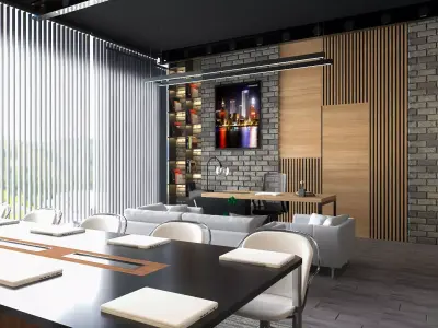 office room exetucive room v94 Low-poly 3D model