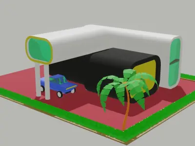 3d printed hause Low-poly 3D model