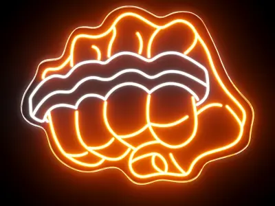 Boxing Neon Sign 3D model