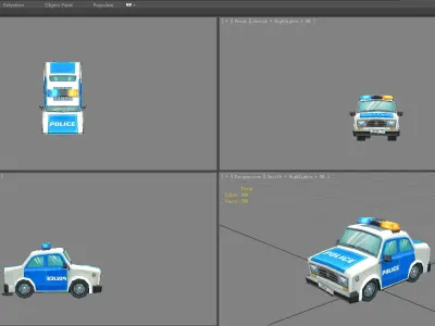 Cartoon police car Low-poly 3D model