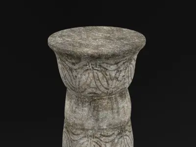 Greek Column Ivy  Low-poly 3D model
