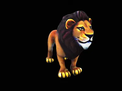 stylized lion 3D model