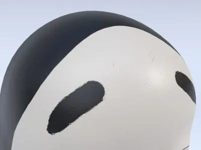 Japanese Okame - Otafuku Noh mask Low-poly 3D model